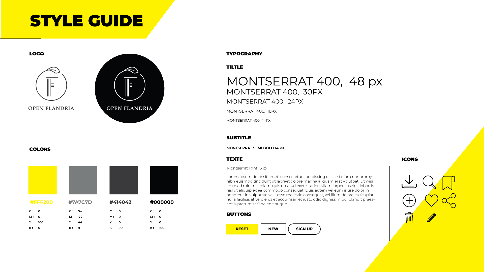 style guide couleur font typography